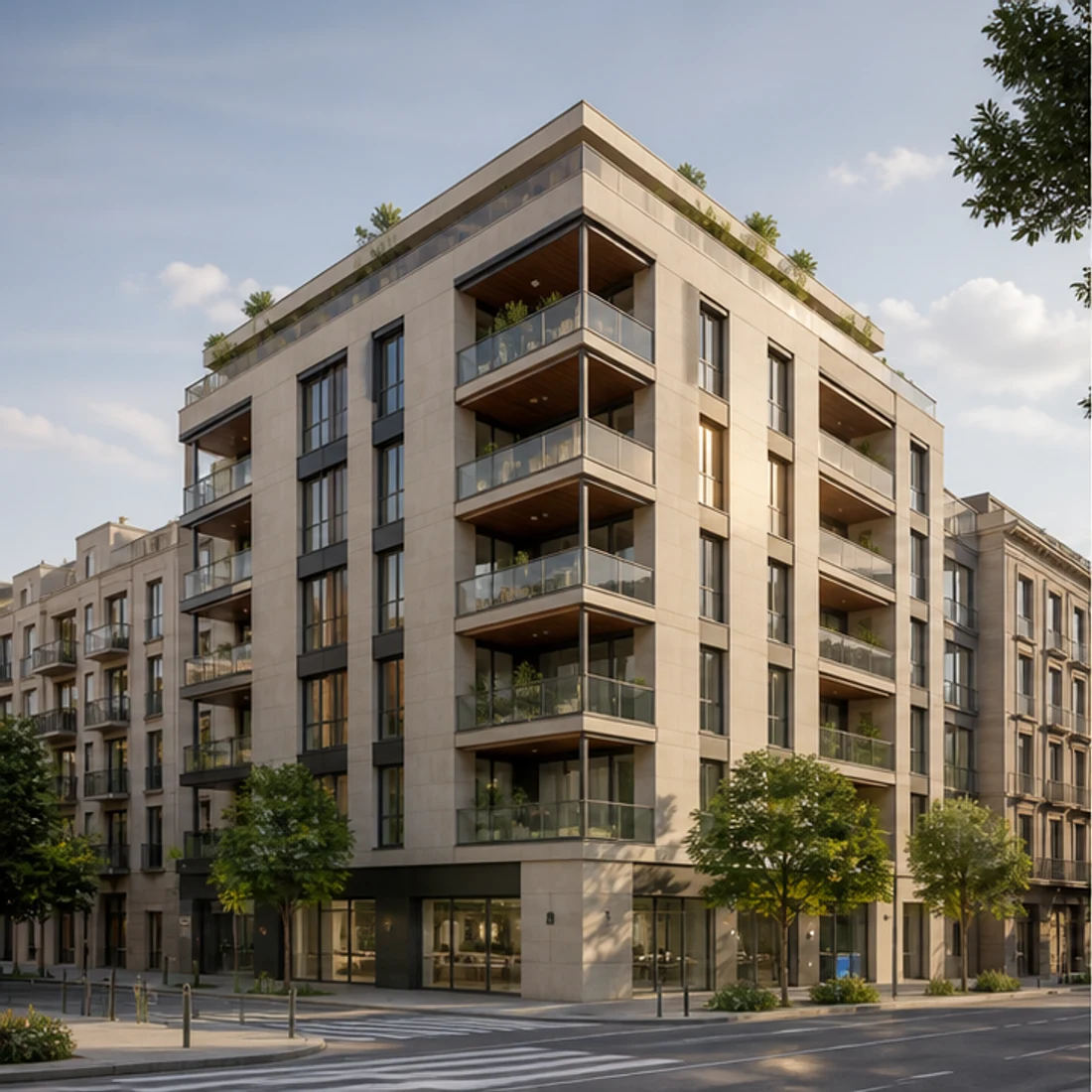 Render conceptual de apartamentos contemporáneos en España